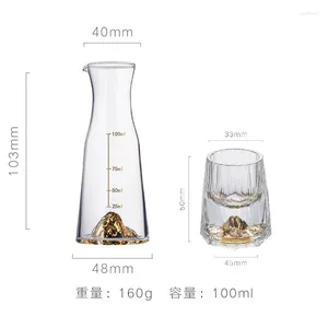 Vinglas 1 Set Crystal Glass Gold Foil S för Vodka Home High-End Double Cup Bar Liquor Cups