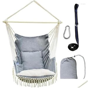 Camp Furniture Hammock Chair Swing Chairtas Light Grey Drop Delivery Sports Outdoors Camping Hiking And Ot29P