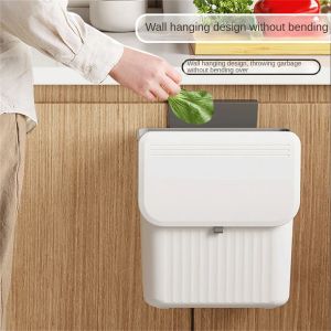 1/2pcs wandmontierter Mülleimer Dose Küchenschrank Aufbewahrung Smart Eimer für Badezimmer Recycling hängende Müllbehälter Küchenzubehör