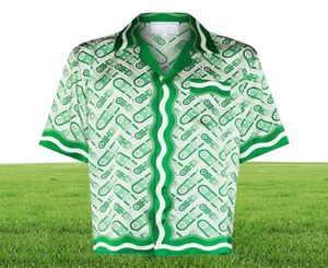 22SS CasabBlannca Green Shade Pineapple koszulki Koszulki garnitury Man Man Fashion Summer Beach wakacje na Hawaje Tshirty krótkie spodnie 4091354