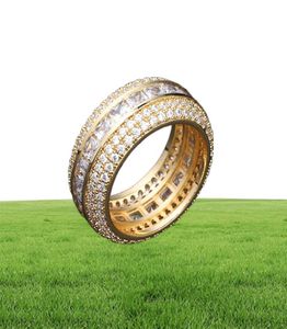 Luksusowy projektant biżuterii Pierścionki męskie Pierścienie ślubne zaręczyny Bling Diamond Ring for Love Hip Hop Jewlery Gold Silver FAS2286977