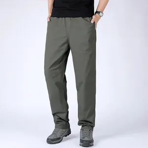 Calça masculina casual solta perna reta primavera e algodão puro no verão