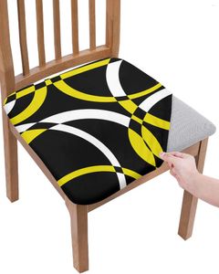 Stol täcker geometriska abstrakt moderna konst Yellowsat kudde stretch matsäckning slipcovers för hemma el bankett vardagsrum