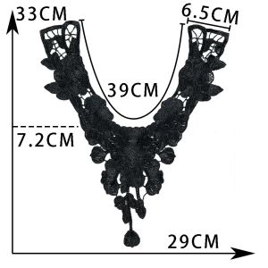 Toptan Satış 1-10 Parçası Dekoratif Aksesuarlar Siyah ve Beyaz İşlemeli Polyester Hollow Diy yaka şekli dikiş dantel