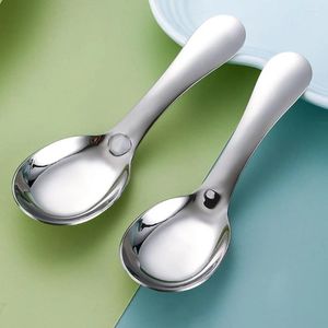 Cucchiai da 2 pezzi in acciaio inossidabile per bambini cucchiaio zuppa per salsa di noodle a mano accessori che servono grandi