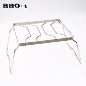 Tools Stainless Steel BBQ Barbecue Grilling Net Outdoor Mini Portable Folding Stove Head Pot Bracket Firewood Rack Small With Bag