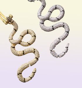 Design de luxo jóias colar gelado pingente colar banhado a ouro prata masculino bling chain9876265