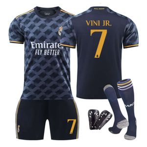 Fotbollströjor 2324 New Real Madrid Away Adult and Childrens Student Training Kit Jersey Sportwear Mens and Womens Football Jerseys