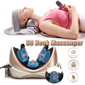 Massager Electric Neck Massager Vibração Masssge travesseiro Compressão de ar amassando o massageador de pescoço maca cervical alivie a dor