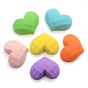 Decorative Flowers 20/50pcs 21 27mm Faceted Lovely Heart Resin Cabochons Flatback Jewelry DIY Ornament Accessories Embellishments