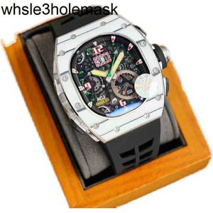 Luxo Richardmill Watch Designer Wristwatch Business Leisure Legal de fita de fibra de carbono mecânica automática Tide impermeável à prova d'água