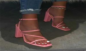 Sandálias de verão rosa confortáveis e versáteis opentoe de sandália alta casual de cor de cor de cor de tamanho grande de cor de sandálias 210328101956