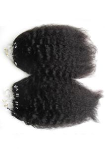 200g Coarse yaki Loop Micro Ring Hair 1gs 100gpack 100 Human Hair Kinky Straight Micro Bead Links Remy Hair Extensions 180395406792