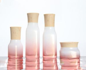 Kosmetisk container påfyllningsbar flask Cherry Red Glass Bottle Cream Jar Spray Essence Lotion Pump 50g 40 ml 100 ml2716878