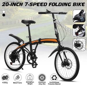 Bikes Ride-Ons 20 Inch Variable Speed double disc brake folding bike adult outdoor cycling alloy integrated wheel road mountain bike L47