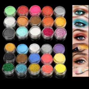 Skugga 15/30 blanda färg lös ögonskugga pigment pulver satin glitter ögonmakeup set oss dropshipping