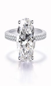 Intero classico 925 sterling sterling anello set ovale taglio 3ct diamante cz anelli della merda nuziale per donne bijoux5816377