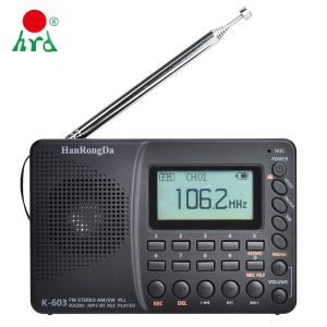 Jogadores HRD603 portátil Radio Pocket AM/FM/SW/BT/TF Pocket Radio Rádio USB MP3 Digital Support TF Card Bluetooth Presente para o AGED