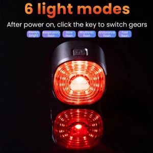 スマートバイクテールライトブレーキセンシングリアライトGiyo防水充電式MTB BICYCLETAIL LAMP LED WANLING BACK FLARYLIGHT