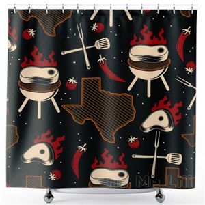 Shower Curtains Bbq Curtain By Ho Me Lili Barbecue Gift Man Cave Bathroom Decor Polyester Waterproof Machine Washable Dad Grandpa Present