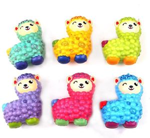 Matschig farbenfrohe Alpaka Slow Rebound Emulation Tierbrot 10 cm Kawaii Squishies Regenbogen Katze Squeeze Dekompression Spielzeug Geschenke 7171739