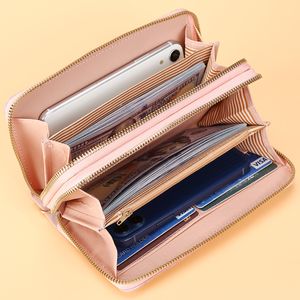 女性用のシンプルなPUレザーウォレットタッセルコイン財布保有者デザイナー女性財布ダブルジッパー女性クラッチマネーバッグ