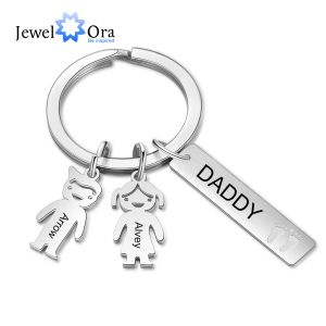 Anelli Jewellera Nome personalizzato Boy Girl Keychains con portata inossidabile a barra inossidabile Incisione personalizzata per bambini per uomini