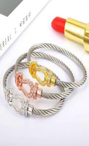 Женский браслет дизайнера Freds тонкая стальная веревка подкова пряжка для мужчин и женщин Silver Grey не является 85967531839389