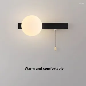 Wandlampen Schlafzimmer Bett mit Kabelschalter moderne einfache Wohnzimmer Hintergrund Korridor Dekoration