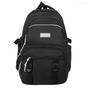 Sırt çantası kadın tuval çantası için siyah seyahat moda trend basit düz renk yürüyüş kamp arka paketi