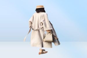 Womens Wool Blends Coat with Belt extra Long Warm Winter hipster jacket women outerwear overcoat oversized coats1056507