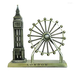 Figurine decorative London Building Big Ben e Ferris Wheel Model Model decorazione per la casa Creative Ornament Statue Desaggio Regalo