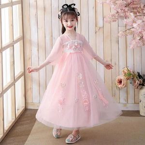 Vestidos de menina vestido de menina hanfu vestido de verão 2024 estilo chinês Tang Suit Princess vestidos infantil vestido antigo traje 110-160