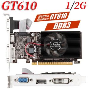 بطاقات الرسومات GT610 1/2G بطاقة فيديو PCIE X16 2.0 NVIDIA GEFORCE GT 610 DDR3 VGA HD DVI 64BIT 1800MHZ GPU كمبيوتر سطح المكتب