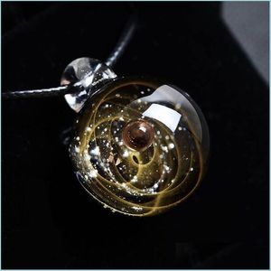 Pendant Collane Universe Glass Bead Planets Necklace Galaxy Rope Chain System Design for Women Christams Delivery Delivery Delivery JE DHS1N