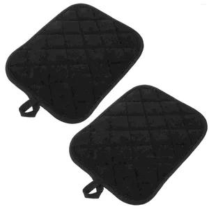 Table Mats 2 Pcs Placemats Cloth Insulation Multi-shaped Kitchen Anti-scalding Multi-purpose Pot Dining Cotton (black) 2pcs