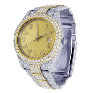 Luksusowe wyglądające w pełni oglądaj mrożone dla mężczyzn Kobiet najlepsze rzemiosło Unikalne i drogie Mosang Diamond 1 1 5a zegarki dla Hip Hop Industrial Luxurious 1202