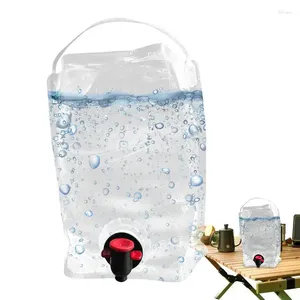 Bolsa de armazenamento de garrafas de água contêiner dobrável de grande capacidade com alça de alça transparente multifuncional externo