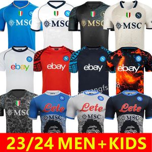 23 24 Kvaratskhelia Napoli Soccer Jerseys Maglietta Osimhen Insigne 2023 2024 NAPLES POLITANO DI LORENZO MAGLIA MERTENS VERDI MILIK MEN KIT