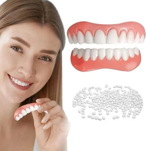 False Teeth Eco-friendly Silicone Upper Lower smile Veneers Perfect Laugh Veneer Dentures Paste Fake Teeth Brace Cosmetic Teeth