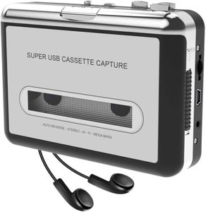 Cassette Player, Portable Tape Player cattura MP3 o Music tramite USB o batteria, converti cassetta a nastro Walkman in mp3 con laptop e PC3884070