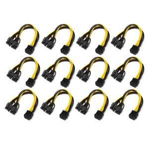 Supplys 12Pack PCIE 8Pin to 2X 8 Pin (6+2) Power Splitter Cable for PCIE PCI Express Image Card Y Splitter Extension Cable