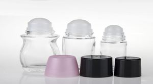 30ml 50ml Clear Glass Roll On Bottle Essential Oil Perfume Bottle Travel Dispenser Bottle Glass Roller Ball PP Cap3356410