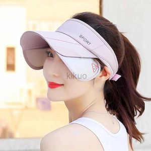 Visors Ball Caps Sun Visor Hat Summer Ladies Cycling Sunshade Outdoor Protective Hats Woman Tennis Hat Running Fishing Hiking Jogging Hat 240412