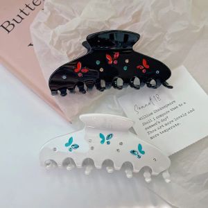 Muwordy New Water Diamond Butterfly Hair Clip Acetate Claw Clipカラフルなカニヘアクリップサメのグリップヘアアクセサリー