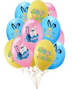 Påskbokstäver Rabbit Print Balloons Latex Air Balloon Easter Party Decor Eggs Cartoon Bunny Balloons Decorative Festival Supplies1729371