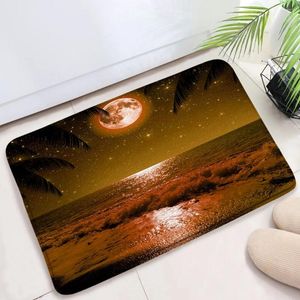 Bath Mats Ocean Sunset Dusk Scenery Mat Hawaii Nature Seascape Home Decor Doormat Badrum Non-Slip Mattor Toalettmattor Golv