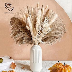 Decorative Flowers Natural Fluffy Pampas Grass Fall Home Decor Dried Reed Tail Bunch For Wedding Decoration Table And Room
