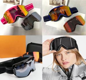 Designer Skibrillen Schild Sonnenbrille Schneesport für Männer Frauen verstellbare Luxus -Sonnenbrillen große Brillengläser mit Magn9582475