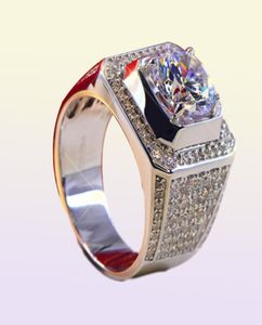 3CT SOLID 925 Sterling Silver Wedding Anniversary Moissanite Sona Diamond Ring Engagement Band Fashion Jewel Män Kvinnor gåva Drop9102157